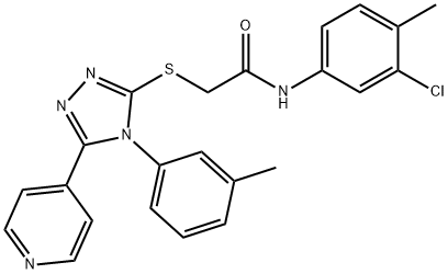 N-(3-chloro-4-methylphenyl)-2-{[4-(3-methylphenyl)-5-(4-pyridinyl)-4H-1,2,4-triazol-3-yl]sulfanyl}acetamide 结构式