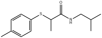 N-isobutyl-2-[(4-methylphenyl)sulfanyl]propanamide,664314-97-0,结构式