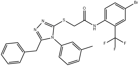 2-{[5-benzyl-4-(3-methylphenyl)-4H-1,2,4-triazol-3-yl]sulfanyl}-N-[4-bromo-2-(trifluoromethyl)phenyl]acetamide|