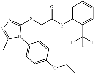 2-{[4-(4-ethoxyphenyl)-5-methyl-4H-1,2,4-triazol-3-yl]sulfanyl}-N-[2-(trifluoromethyl)phenyl]acetamide 结构式