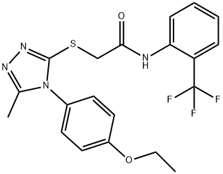 2-{[4-(4-ethoxyphenyl)-5-methyl-4H-1,2,4-triazol-3-yl]sulfanyl}-N-[2-(trifluoromethyl)phenyl]acetamide,664315-13-3,结构式