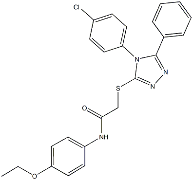 2-{[4-(4-chlorophenyl)-5-phenyl-4H-1,2,4-triazol-3-yl]sulfanyl}-N-(4-ethoxyphenyl)acetamide,664315-16-6,结构式