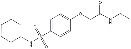 2-{4-[(cyclohexylamino)sulfonyl]phenoxy}-N-ethylacetamide Structure