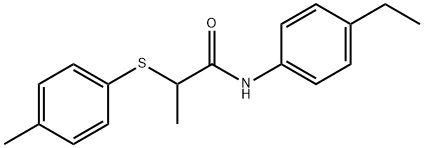 N-(4-ethylphenyl)-2-[(4-methylphenyl)sulfanyl]propanamide 化学構造式