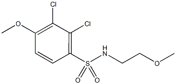 2,3-dichloro-4-methoxy-N-(2-methoxyethyl)benzenesulfonamide 化学構造式