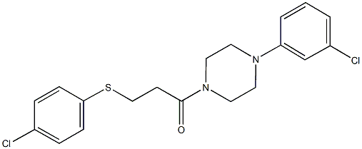 4-chlorophenyl 3-[4-(3-chlorophenyl)-1-piperazinyl]-3-oxopropyl sulfide Structure