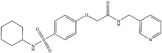 2-{4-[(cyclohexylamino)sulfonyl]phenoxy}-N-(3-pyridinylmethyl)acetamide 化学構造式