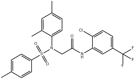 N-[2-chloro-5-(trifluoromethyl)phenyl]-2-{2,4-dimethyl[(4-methylphenyl)sulfonyl]anilino}acetamide 化学構造式