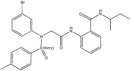 2-[({3-bromo[(4-methylphenyl)sulfonyl]anilino}acetyl)amino]-N-(sec-butyl)benzamide Structure