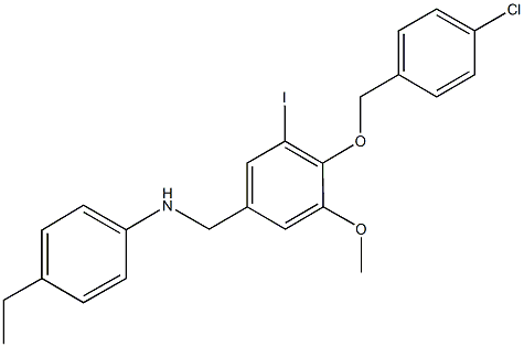 N-{4-[(4-chlorobenzyl)oxy]-3-iodo-5-methoxybenzyl}-N-(4-ethylphenyl)amine,664315-71-3,结构式