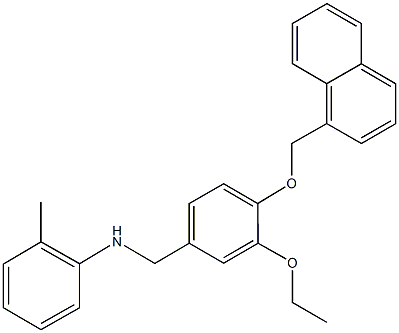 N-[3-ethoxy-4-(1-naphthylmethoxy)benzyl]-N-(2-methylphenyl)amine 化学構造式
