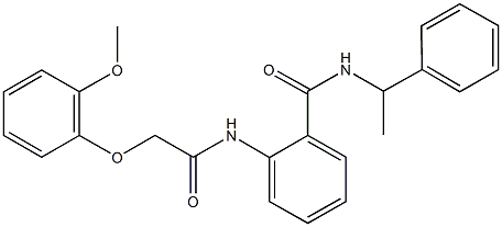 2-{[(2-methoxyphenoxy)acetyl]amino}-N-(1-phenylethyl)benzamide Struktur