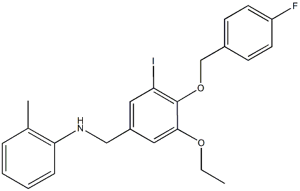 N-{3-ethoxy-4-[(4-fluorobenzyl)oxy]-5-iodobenzyl}-N-(2-methylphenyl)amine 结构式