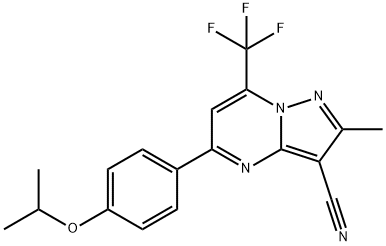 5-(4-isopropoxyphenyl)-2-methyl-7-(trifluoromethyl)pyrazolo[1,5-a]pyrimidine-3-carbonitrile Structure