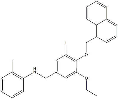 N-[3-ethoxy-5-iodo-4-(1-naphthylmethoxy)benzyl]-N-(2-methylphenyl)amine Structure