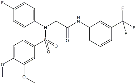 2-{[(3,4-dimethoxyphenyl)sulfonyl]-4-fluoroanilino}-N-[3-(trifluoromethyl)phenyl]acetamide Structure