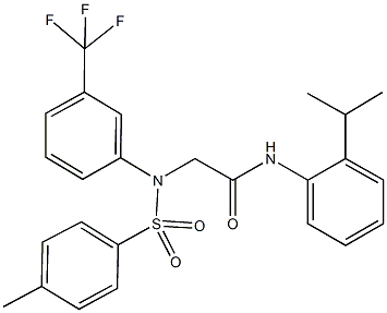 N-(2-isopropylphenyl)-2-[[(4-methylphenyl)sulfonyl]-3-(trifluoromethyl)anilino]acetamide,664316-19-2,结构式