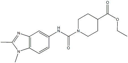 ethyl 1-{[(1,2-dimethyl-1H-benzimidazol-5-yl)amino]carbonyl}-4-piperidinecarboxylate,664316-21-6,结构式