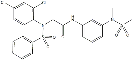 2-[2,4-dichloro(phenylsulfonyl)anilino]-N-{3-[methyl(methylsulfonyl)amino]phenyl}acetamide 化学構造式