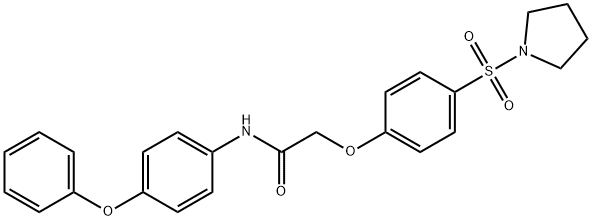 N-(4-phenoxyphenyl)-2-[4-(1-pyrrolidinylsulfonyl)phenoxy]acetamide Structure