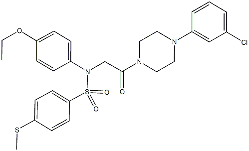 N-{2-[4-(3-chlorophenyl)-1-piperazinyl]-2-oxoethyl}-N-(4-ethoxyphenyl)-4-(methylsulfanyl)benzenesulfonamide Struktur