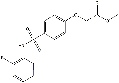 methyl {4-[(2-fluoroanilino)sulfonyl]phenoxy}acetate Struktur