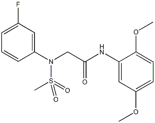 N-(2,5-dimethoxyphenyl)-2-[3-fluoro(methylsulfonyl)anilino]acetamide Structure