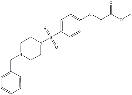 methyl {4-[(4-benzyl-1-piperazinyl)sulfonyl]phenoxy}acetate Structure