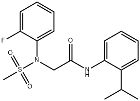 2-[2-fluoro(methylsulfonyl)anilino]-N-(2-isopropylphenyl)acetamide 化学構造式