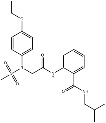 2-({[4-ethoxy(methylsulfonyl)anilino]acetyl}amino)-N-isobutylbenzamide 化学構造式