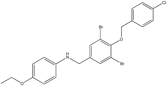 N-{3,5-dibromo-4-[(4-chlorobenzyl)oxy]benzyl}-N-(4-ethoxyphenyl)amine Structure