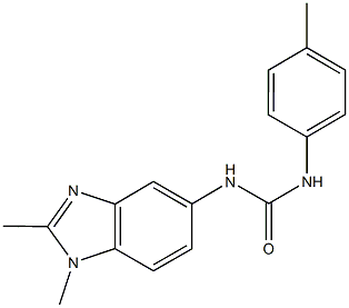 N-(1,2-dimethyl-1H-benzimidazol-5-yl)-N'-(4-methylphenyl)urea 化学構造式