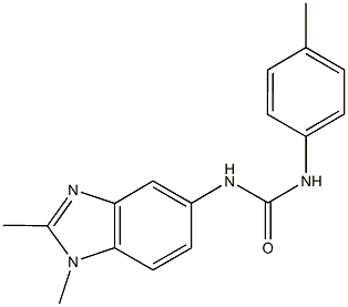 N-(1,2-dimethyl-1H-benzimidazol-5-yl)-N'-(4-methylphenyl)urea 结构式