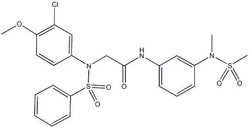 2-[3-chloro-4-methoxy(phenylsulfonyl)anilino]-N-{3-[methyl(methylsulfonyl)amino]phenyl}acetamide Structure