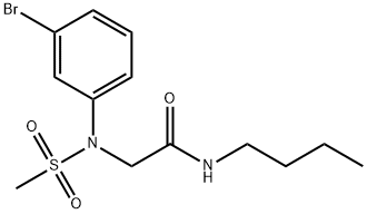 2-[3-bromo(methylsulfonyl)anilino]-N-butylacetamide 化学構造式