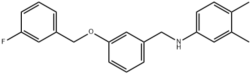 N-(3,4-dimethylphenyl)-N-{3-[(3-fluorobenzyl)oxy]benzyl}amine 化学構造式