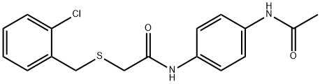 N-[4-(acetylamino)phenyl]-2-[(2-chlorobenzyl)sulfanyl]acetamide Struktur