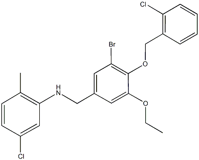 N-{3-bromo-4-[(2-chlorobenzyl)oxy]-5-ethoxybenzyl}-N-(5-chloro-2-methylphenyl)amine 化学構造式