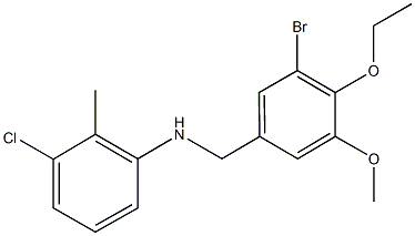 N-(3-bromo-4-ethoxy-5-methoxybenzyl)-N-(3-chloro-2-methylphenyl)amine 结构式