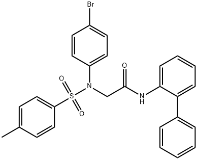 N-[1,1'-biphenyl]-2-yl-2-{4-bromo[(4-methylphenyl)sulfonyl]anilino}acetamide Structure