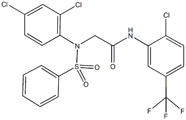 N-[2-chloro-5-(trifluoromethyl)phenyl]-2-[2,4-dichloro(phenylsulfonyl)anilino]acetamide,664318-88-1,结构式