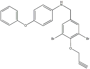 N-[3,5-dibromo-4-(2-propynyloxy)benzyl]-N-(4-phenoxyphenyl)amine 化学構造式