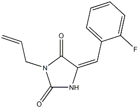 3-allyl-5-(2-fluorobenzylidene)-2,4-imidazolidinedione Structure