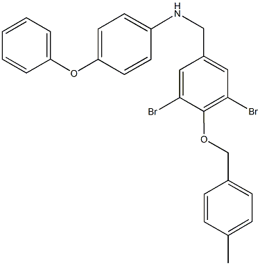 N-{3,5-dibromo-4-[(4-methylbenzyl)oxy]benzyl}-N-(4-phenoxyphenyl)amine Structure