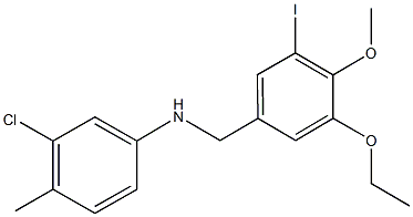 N-(3-chloro-4-methylphenyl)-N-(3-ethoxy-5-iodo-4-methoxybenzyl)amine,664319-20-4,结构式