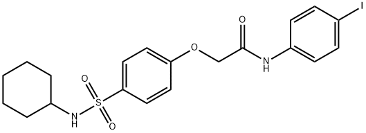 2-{4-[(cyclohexylamino)sulfonyl]phenoxy}-N-(4-iodophenyl)acetamide,664319-24-8,结构式