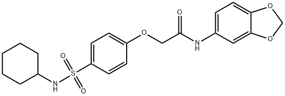 N-(1,3-benzodioxol-5-yl)-2-{4-[(cyclohexylamino)sulfonyl]phenoxy}acetamide Struktur