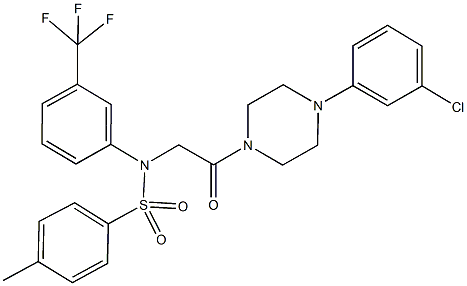 N-{2-[4-(3-chlorophenyl)-1-piperazinyl]-2-oxoethyl}-4-methyl-N-[3-(trifluoromethyl)phenyl]benzenesulfonamide Structure