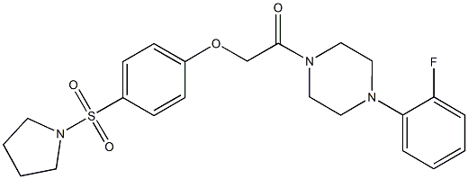 2-[4-(2-fluorophenyl)-1-piperazinyl]-2-oxoethyl 4-(1-pyrrolidinylsulfonyl)phenyl ether Structure