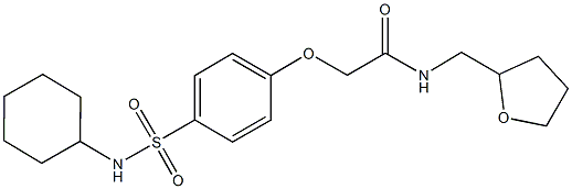 2-{4-[(cyclohexylamino)sulfonyl]phenoxy}-N-(tetrahydro-2-furanylmethyl)acetamide,664319-54-4,结构式